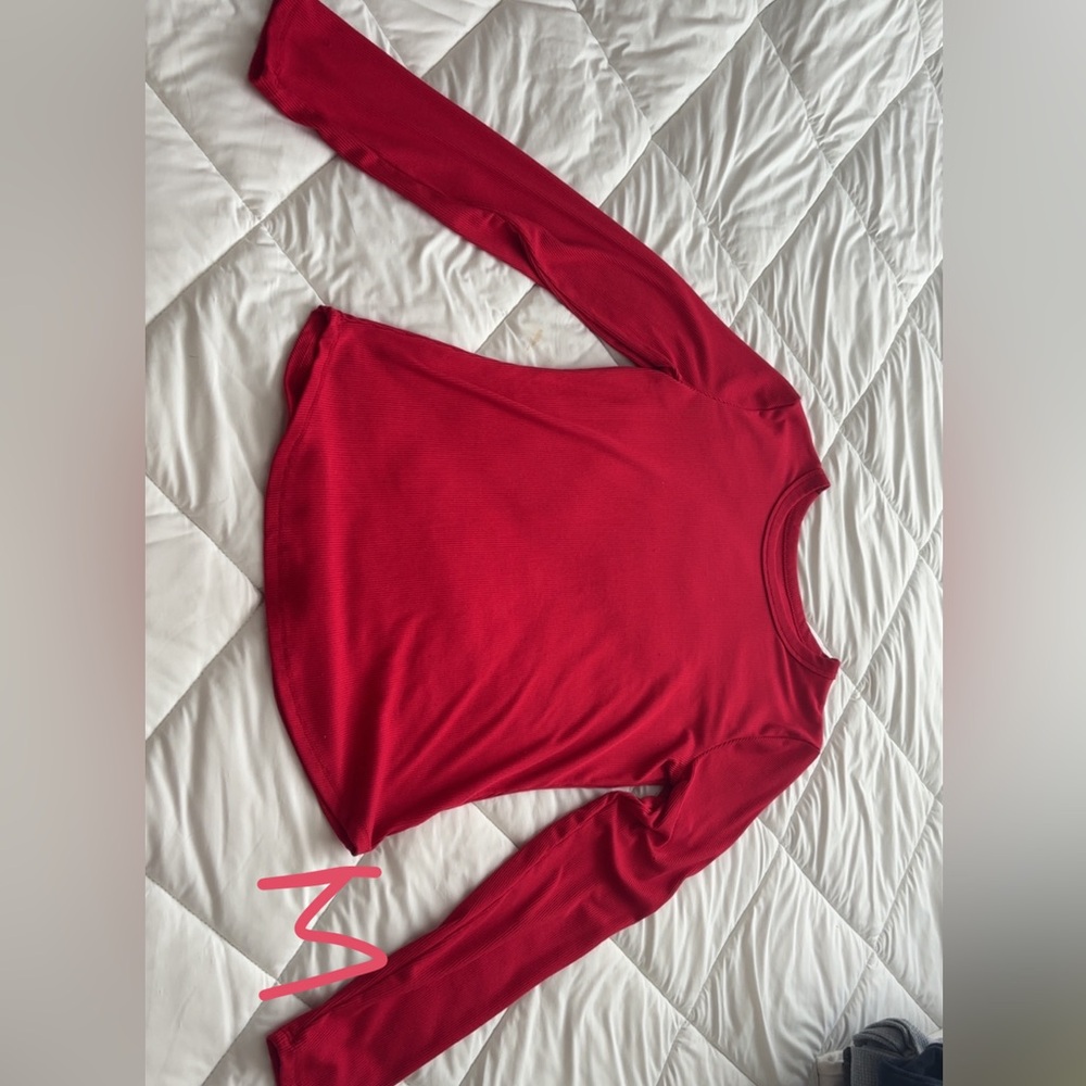 Red Long Sleeve Top